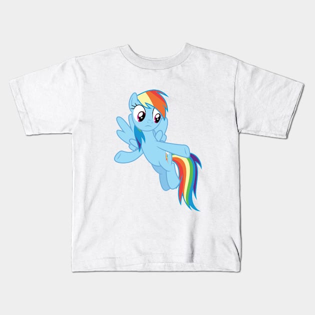 Rainbow Dash vector Kids T-Shirt by CloudyGlow